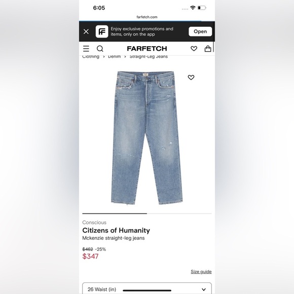 Citizens of Humanity size 26 McKenzie curved straight - Picture 3 of 10